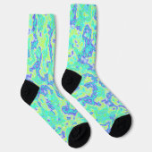 Trippy Squiggly Groovy Bold Neon Acid Trip Marmor Socken (Rechts)