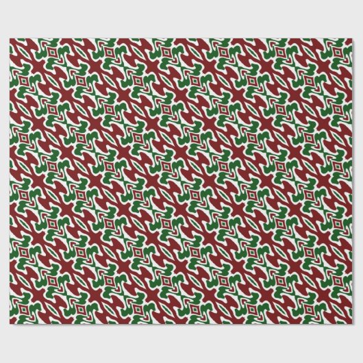 Trippy Squiggly Retro Mod Weihnachts Streifen Must Geschenkpapier (Flach)