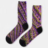 Trippy Squiggly Ripply Bohemisches Funky Fraktal A Socken (Linkes Detail)