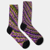Trippy Squiggly Ripply Bohemisches Funky Fraktal A Socken (Rechts)