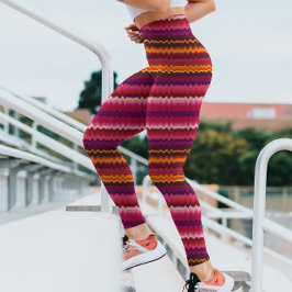 Trippy Stripes Bold Lila Psychedelic Glitchy Leggings