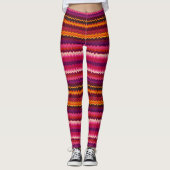 Trippy Stripes Bold Lila Psychedelic Glitchy Leggings (Vorderseite)
