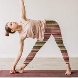 Trippy Stripes Earthy Colors Cool Psychedelic Leggings