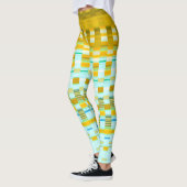 Trippy Stripes Yellow and Blue Psychedelic Pattern Leggings (Links)