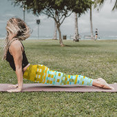 Trippy Stripes Yellow and Blue Psychedelic Pattern Leggings