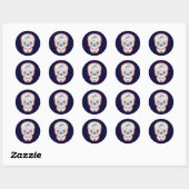 Trippy Sugar Skull Runder Aufkleber (Blatt)