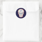 Trippy Sugar Skull Runder Aufkleber (Tasche)
