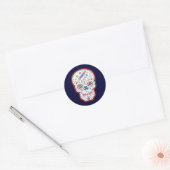 Trippy Sugar Skull Runder Aufkleber (Umschlag)