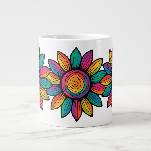 Trippy Sunflower Jumbo-Tasse (Vorderseite)
