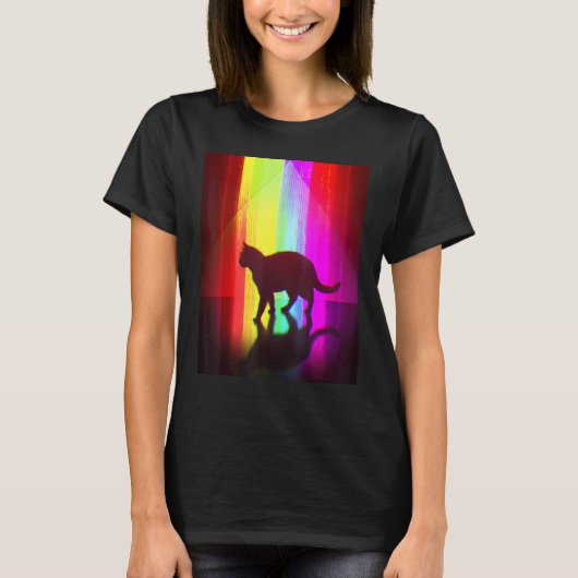 Trippy Surreal Cat Acidwave Aesthetic Surrealism R T-Shirt (Vorderseite)