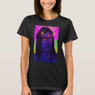 Trippy Surreal Girl Acidwave Egirl Ästhetische Obe T-Shirt
