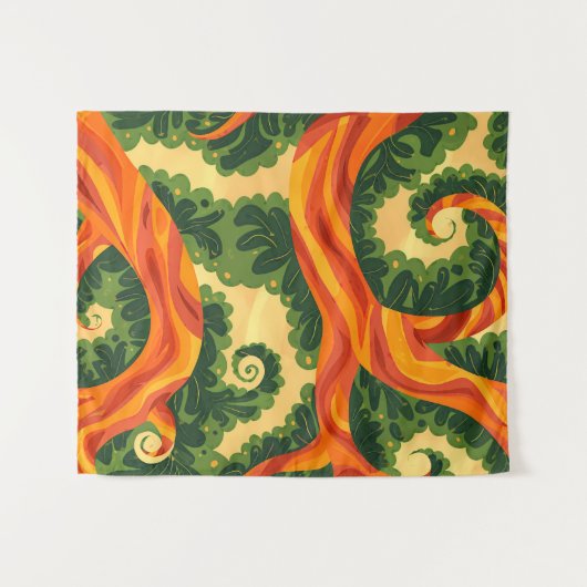 Trippy Tapestry - Psychedelic Nature Wall Art Wandteppich (Vorderseite (Horizontal))