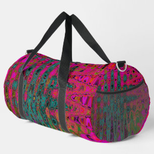 Trippy-Türkis-Abstrakt Retro-Atomwellen Duffle Bag