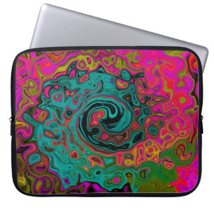 Trippy Türkis Abstrakt Retro Flüssigkeitswirbel Laptopschutzhülle