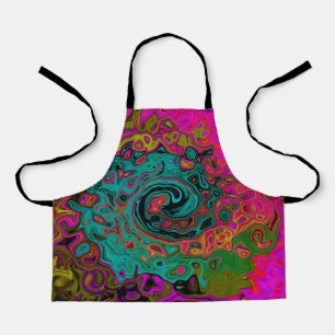 Trippy Türkis Abstrakt Retro Flüssigkeitswirbel Schürze