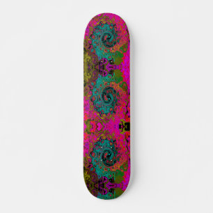 Trippy Türkis Abstrakt Retro Flüssigkeitswirbel Skateboard