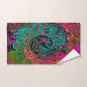 Trippy-Türkis-Abstrakt Retro-Liquid-Swirl Badhandtuch Set (Handtuch)