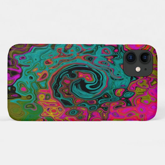 Trippy-Türkis-Abstrakt Retro-Liquid-Swirl Case-Mate iPhone Hülle (Rückseite (Horizontal))