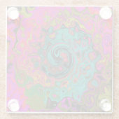 Trippy-Türkis-Abstrakt Retro-Liquid-Swirl Glasuntersetzer (Rückseite)