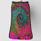 Trippy-Türkis-Abstrakt Retro-Liquid-Swirl Golf Headcover (Rotieren 90)