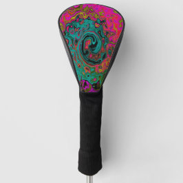 Trippy-Türkis-Abstrakt Retro-Liquid-Swirl Golf Headcover