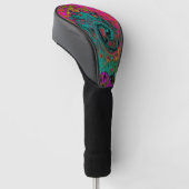 Trippy-Türkis-Abstrakt Retro-Liquid-Swirl Golf Headcover (angewinkelt)
