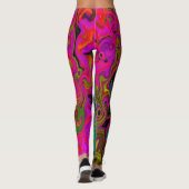 Trippy-Türkis-Abstrakt Retro-Liquid-Swirl Leggings (Rückseite)