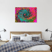 Trippy-Türkis-Abstrakt Retro-Liquid-Swirl Leinwanddruck (Insitu (Schlafzimmer))
