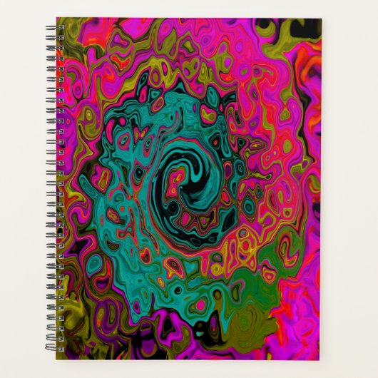 Trippy-Türkis-Abstrakt Retro-Liquid-Swirl Planer (Vorderseite)
