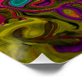 Trippy-Türkis-Abstrakt Retro-Liquid-Swirl Poster (Ecke)