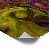Trippy-Türkis-Abstrakt Retro-Liquid-Swirl Poster (Ecke)