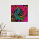 Trippy-Türkis-Abstrakt Retro-Liquid-Swirl Poster (Küche)