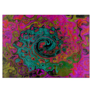 Trippy-Türkis-Abstrakt Retro-Liquid-Swirl Schneidebrett