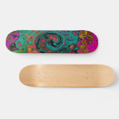 Trippy-Türkis-Abstrakt Retro-Liquid-Swirl Skateboard (Horizontal)