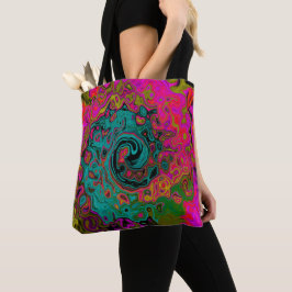 Trippy-Türkis-Abstrakt Retro-Liquid-Swirl Tasche