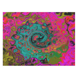 Trippy-Türkis-Abstrakt Retro-Liquid-Swirl Tischdecke