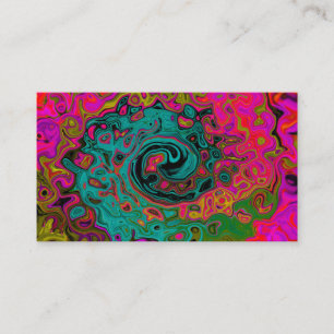 Trippy-Türkis-Abstrakt Retro-Liquid-Swirl Visitenkarte