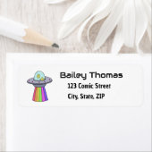 Trippy UFO Rücksendeadressen-Aufkleber (Insitu)