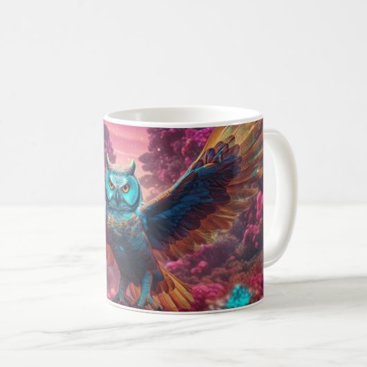 Trippy-Uhu Kaffeetasse (VorderseiteRechts)