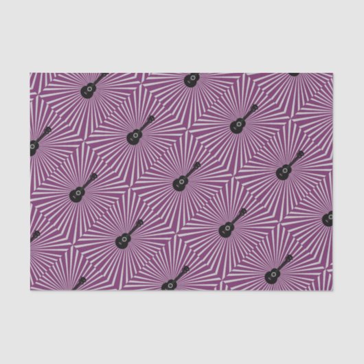 Trippy Ukulele Print Tissue Paper Lila Seidenpapier (Vorderseite)