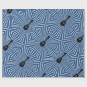 Trippy Ukulele Wrapping Paper - Blau Geschenkpapier (Flach)