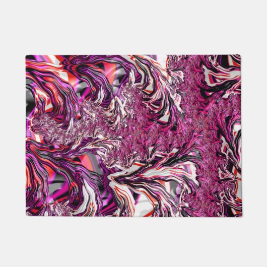 Trippy Vibranding Psychedelic Funky Fraktal Art Fußmatte (Vorderseite)