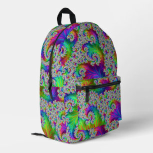 Trippy Vibranff Bold Trippy Rainbow Spiral Fraktal Bedruckter Rucksack