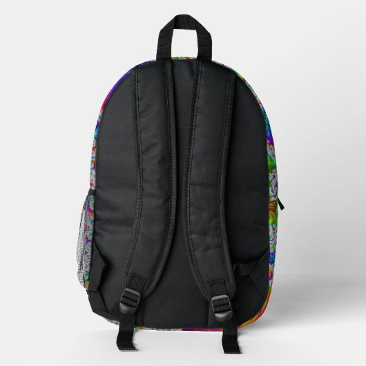 Trippy Vibranff Bold Trippy Rainbow Spiral Fraktal Bedruckter Rucksack (Rückseite)