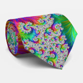Trippy Vibranff Bold Trippy Rainbow Spiral Fraktal Krawatte (Gerollt)