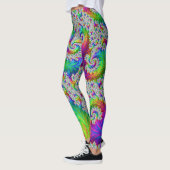 Trippy Vibranff Bold Trippy Rainbow Spiral Fraktal Leggings (Links)