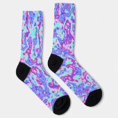 Trippy-Vibranful Abstrakter, maximalistischer Marm Socken (Rechts)
