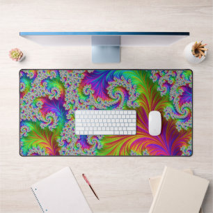 Trippy Vibrant Fett Trippy Regenbogen Spiral Frakt Schreibtischunterlage