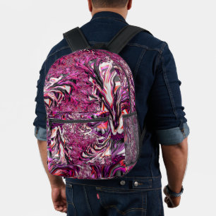 Trippy Vibrante psychedelische funkige Fraktal-Kun Bedruckter Rucksack
