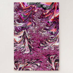 Trippy Vibrante psychedelische funkige Fraktal-Kun Puzzle